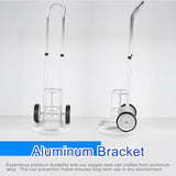 Carretilla de transporte de cilindros de oxígeno con ruedas de dos ruedas, carretilla portátil de aluminio para una sola botella de nitrógeno, carretilla para transporte y