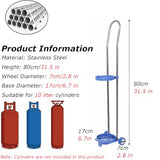 Carretilla para Tanques De Propano De 10, 15 Y 20 litros, Carretilla De Acero Inoxidable con Ruedas para Cilindros De Gas, Carretilla Ligera,10l