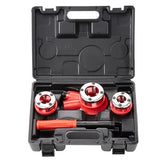 ▶ Roscador de tubos de carraca con 3 troqueles, NPT de 1/2 pulgadas, NPT de 3/4 pulgadas, herramienta de enhebrado de tubo de carraca NPT de 1 pulgada, juego de enhebradores portátiles