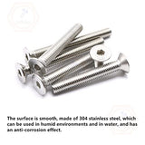 100 tornillos de cabeza plana de acero inoxidable 304 de 2#-56×5/32 English and American Systems