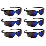 ▶  Gafas de sol de seguridad, marco negro, lente de espejo azul (6 pares) KleenGuard V30 Nemesis 14481 -