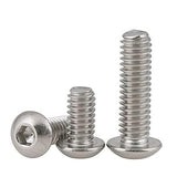 Tornillos de cabeza de botón 8-32 x 1, acero inoxidable 18-8 (304), acabado brillante, accionamiento hexagonal Allen (50 piezas)