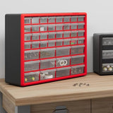 ▶ Dawer Hardware & Craft Plastic Cabinet, Red & Black