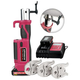 ▶ Herramientas de prensado de tubos eléctricos con 4 mordazas de prensa Pro de 1/2 pulgadas 3/4 pulgadas 1 pulgada para tubos de cobre, crimpadora automática duradera con 2