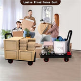 Carretilla Camiones De Plataforma For Trabajo Pesado, Carros De Plataforma, Carritos De Empuje Carrito Plegable con Ruedas