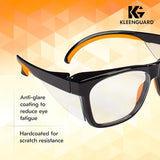 ▶ Anteojos de seguridad, con revestimiento antirreflejo, lentes transparentes, marco negro, unisex para hombres y mujeres (cantidad 12) KleenGuard™ V30 Maverick™ -