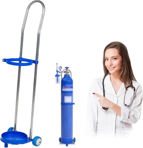 Carretilla portátil con Ruedas for Transportar Cilindros de oxígeno, Ligera y de una Sola Mano, for Tanques de Gas de 10, 15 y 20 litros. Soporte para bombona de Gas(20L 110cm(43 3/10