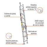 Escalera de extensión, tipo III, 16 peldaños