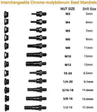 RZX - Herramienta de tuerca de remache de 16 pulgadas, kit profesional de herramientas de tuerca de remache que incluye 12 mandriles métricos y SAE, 115 tuercas de remache surtidas, diseño sin