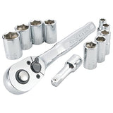 ▶ CRAFTSMAN Juego de herramientas mecánicas, juego de llaves de enchufe, mm, accionamiento de 1/4 pulgada