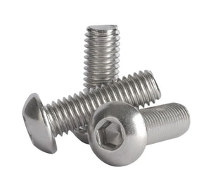 M8-Tornillos de cabeza de botón de 1,25 x 40 mm, tornillos de cabeza Allen de acero inoxidable 304, accionamiento hexagonal Allen, acabado brillante, rosca completamente a máquina, 20 unidades