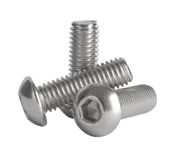 M8-Tornillos de cabeza de botón de 1,25 x 40 mm, tornillos de cabeza Allen de acero inoxidable 304, accionamiento hexagonal Allen, acabado brillante, rosca completamente a máquina, 20 unidades