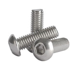 M8-Tornillos de cabeza de botón de 1,25 x 40 mm, tornillos de cabeza Allen de acero inoxidable 304, accionamiento hexagonal Allen, acabado brillante, rosca completamente a máquina, 20 unidades