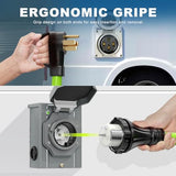 ▶ Cable generador de 50 amperios, cable de extensión de 10 pies 50 A RV con bloqueo giratorio hembra, 4 puntas NEMA 14-50P a SS2-50R resistente calibre 6/3+8/1 AWG STW WireWire para RV Camper y casa