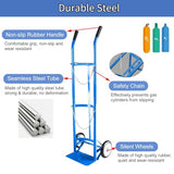 Carrito Resistente con Ruedas para Tanques de oxígeno, Soporte metálico para Cilindros de 40/50 L, Cadenas Ajustables, Carretilla portátil para fácil Movilidad (Gris)