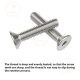 100 tornillos de cabeza plana de acero inoxidable 304 de 2#-56×5/32 English and American Systems