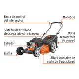 Cortadora de césped motor a gasolina 22", 6 HP