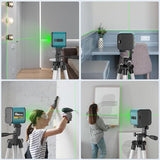 Nivel láser verde con trípode, haz verde autonivelante de 100 pies, láser de punto de mira de precisión, adecuado para decoración del hogar, bricolaje, colgar imágenes, azulejos