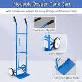 Carrito Resistente con Ruedas para Tanques de oxígeno, Soporte metálico para Cilindros de 40/50 L, Cadenas Ajustables, Carretilla portátil para fácil Movilidad (Gris)
