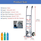 Carrito Resistente con Ruedas para Tanques de oxígeno, Soporte metálico para Cilindros de 40/50 L, Cadenas Ajustables, Carretilla portátil para fácil Movilidad (Gris)