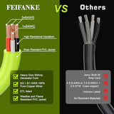 ▶ Cable generador de 50 amperios, cable de extensión de 10 pies 50 A RV con bloqueo giratorio hembra, 4 puntas NEMA 14-50P a SS2-50R resistente calibre 6/3+8/1 AWG STW WireWire para RV Camper y casa