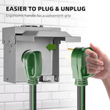 ▶ Cable de extensión RV/EV de 15 pies y 50 amperios con mango de agarre, cable de alimentación resistente de calibre 6/3+8/1 STW de 4 clavijas, NEMA 14-50P/R con organizador de cables para Tesla modelo 3/S/X/Y, negro y verde, listado ETL