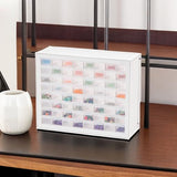 ▶ Organizador de Tornillos, Gabinete de 64 Cajones, Almacenamiento de Cajones de Plástico para Manualidades, Piezas Pequeñas, Tuercas y Herramientas, Pasatiempos de Arte de Scrapbook - Blanco