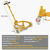Carrito de tambor de 55 galones, capacidad de 1200 libras, tambor de acero resistente con llave 4 en 1 y mango ajustable en altura, ruedas giratorias carro de tambor de aceite para garajes, almacén
