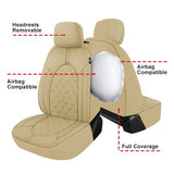▶ Juego Completo de Fundas de Asiento de Coche de Piel sintética, Impermeables, con Fundas de Asiento de Banco Dividido, Fundas universales para automóviles para sedanes, SUV, camionetas