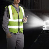 XIAKE - Chaleco reflectante de seguridad para hombres y mujeres, chaleco de alta visibilidad, clase 2, con bolsillos, cumple con las normas ANSI, Malla Naranja-B525, 3X-Large