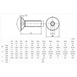 Tornillos de cabeza hueca plana M5 M6, pernos Allen avellanados, acero de aleación de alta resistencia grado 10.9 (n.° 472)(M5x12mm,50Pcs)