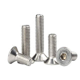 moopw Cabeza plana Pernos Allen - M3 M4 Avellanado Tornillo Allen 304 Acero inoxidable Copa plana Tornillo cabeza hexagonal Tornillos para metales