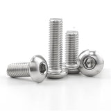 Juego de tornillos de cabeza redonda hexagonal de acero inoxidable de 55 piezas - M2 M3 M4 M5 M6 M8 M10 Tornillos Allen de cabeza de botón for uso en motocicletas y automóviles(25mm,M2 55pcs)