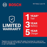 BOSCH GLL330-80CGN - Láser de nivelación y alineación de tres planos conectado, 18 V, 360º