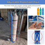 Carrito Resistente con Ruedas para Tanques de oxígeno, Soporte metálico para Cilindros de 40/50 L, Cadenas Ajustables, Carretilla portátil para fácil Movilidad (Gris)