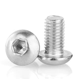 Tornillos M5 x 8 mm, tornillos y pernos de cabeza de botón M5-0.8 x 8 mm, tornillo de acero inoxidable, accionamiento de enchufe Allen, acabado brillante, rosca completa de máquina, 75 piezas