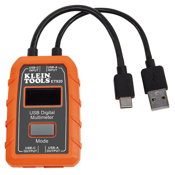 Klein Tools  Medidor de potencia USB, USB-A y USB-C digital para voltaje, corriente, capacidad, energía y resistencia
