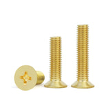 200 tornillos de cabeza plana de latón M3 x 6 mm, tornillos de cabeza avellanada Phillips