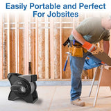 Soplador giratorio de 3 velocidades de grado comercial, negro/gris