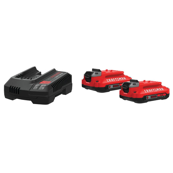 Starter Kit de 2 Baterias de Ion Litio 20V 2.0 Ah y Cargador CMCB202-2CK CRAFTSMAN