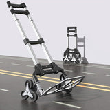 Carro de escalada de escalera de 6 ruedas resistente – Camión de mano plegable de 300 libras de capacidad, carro de aluminio todo terreno con mango ajustable, perfecto para comestibles, entregas