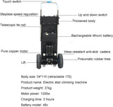 Carretilla eléctrica para Subir escaleras, Carretilla eléctrica de 1200 W, Carretilla para Objetos Pesados Que Ahorra Mano de Obra, batería extraíble, Capacidad de Carga de 280 kg, para Subir y Baja
