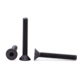 Tornillos de cabeza avellanada plana de 1/4-20 x 3/4 pulgadas (50 piezas) de 1/4-20 x 3/4 pulgadas, acero de aleación de grado 10.9, acabado de óxido negro, unidad de enchufe hexagonal Allen, rosca