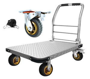 Carro plegable de plataforma para carro de carro de empuje con plataforma móvil (grande 91.44 x 60.96 cm, 907.2 kg)