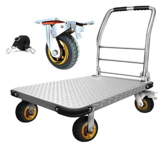 Carro plegable de plataforma para carro de carro de empuje con plataforma móvil (grande 91.44 x 60.96 cm, 907.2 kg)