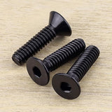 Tornillos de cabeza plana de 1/4-20 x 1/2 pulgadas negro, unidad hexagonal Allen, acero inoxidable 304 18-8, acabado recubierto negro, resistente a la corrosión, rosca completa, rosca gruesa, 25