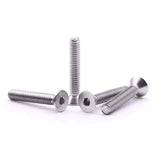 Tornillos de cabeza avellanada plana de 5/16-18 x 1-1/4 pulgadas, rosca completa, rosca de máquina, accionamiento hexagonal Allen, acero inoxidable 304 18-8 SS, 20 piezas