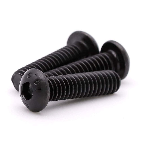 M10-1.5 x 20 mm, tornillos de cabeza de botón de cabeza de casquillo, acero de aleación de grado 10.9, accionamiento hexagonal Allen, rosca completa de máquina, acabado de óxido negro, 10 unidades