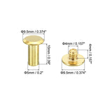 🔩 PATIKIL 50 Juegos Chicago Tornillos de Unión Phillips M5X12mm Remaches de Cuero Sujetadores de Latón Conectores de Acero para Cuero Cinturones Fotos Recortes Álbumes Dorados