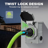 ▶ Cable generador de 50 amperios, cable de extensión de 10 pies 50 A RV con bloqueo giratorio hembra, 4 puntas NEMA 14-50P a SS2-50R resistente calibre 6/3+8/1 AWG STW WireWire para RV Camper y casa